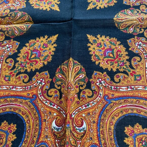 Vintage Yves Saint Laurent Wool & Silk Blanket Scarf Shawl Wrap - Picture 10 of 14